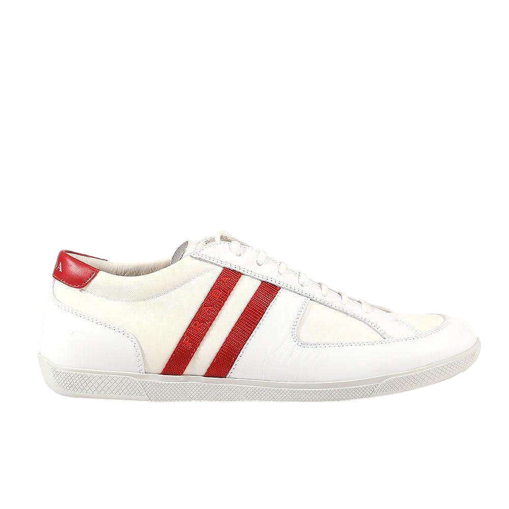 Prada Sports Men's Designer White/Red Sneakers 4E1806 (PRM43) - fashionupstore1