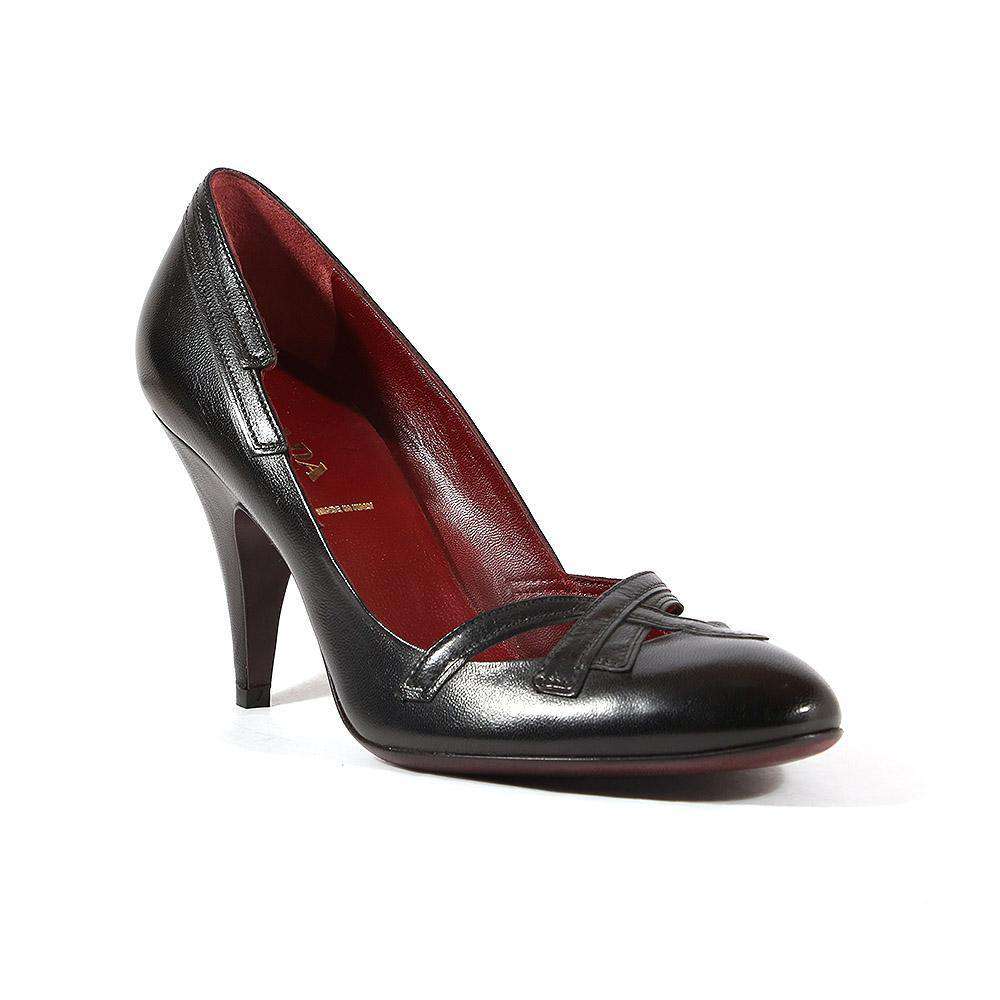 Prada Women's Shoes Black leather Pumps 1P6475 (PRW15) - fashionupstore1