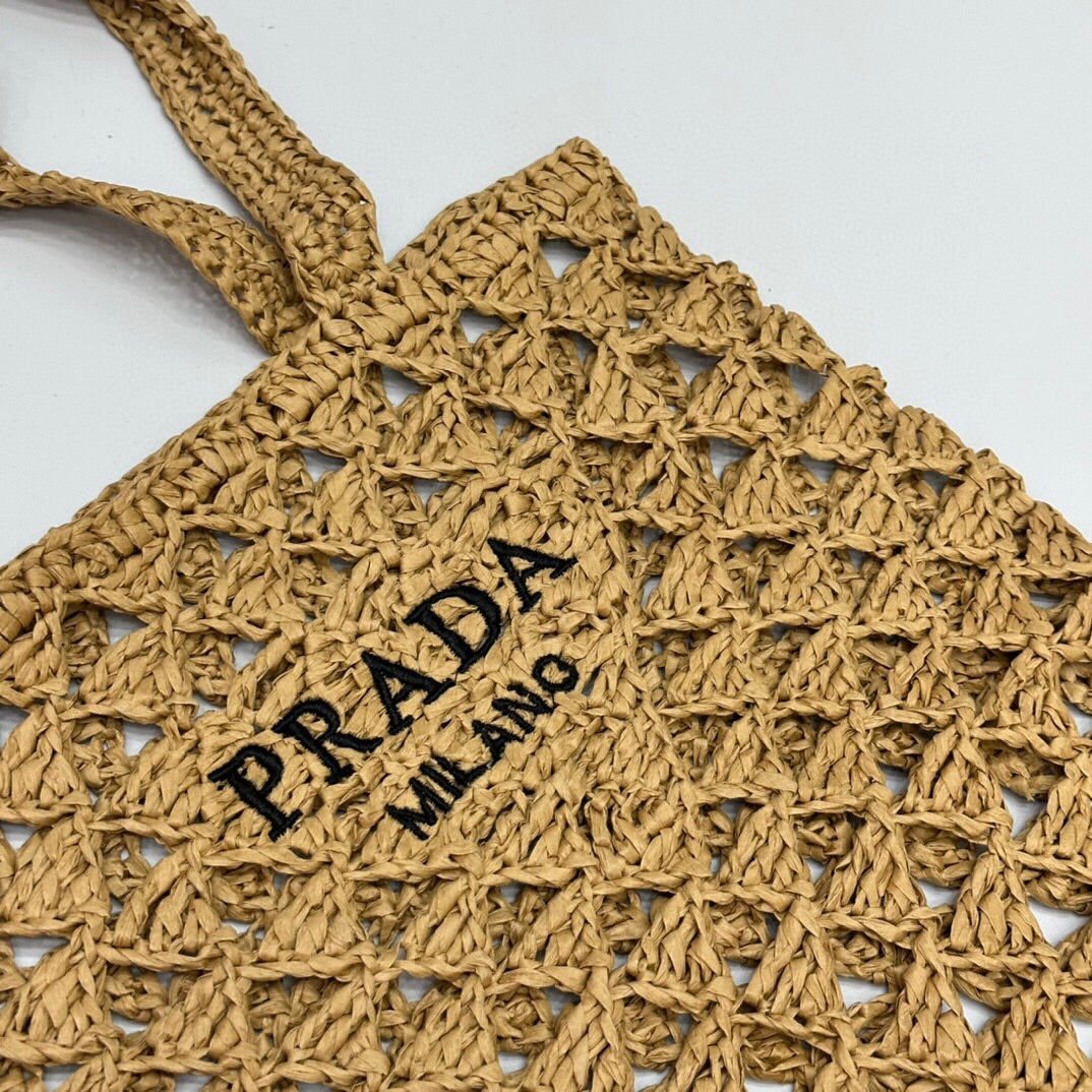 Prada Woven Raffia Tote Bag - fashionupstore1