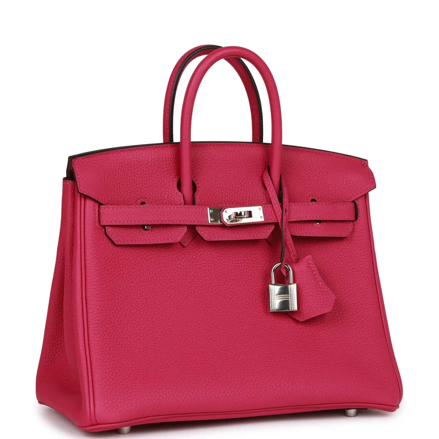 Pre-owned Hermes Birkin 25 Rose Pourpre Togo Palladium Hardware - fashionupstore1