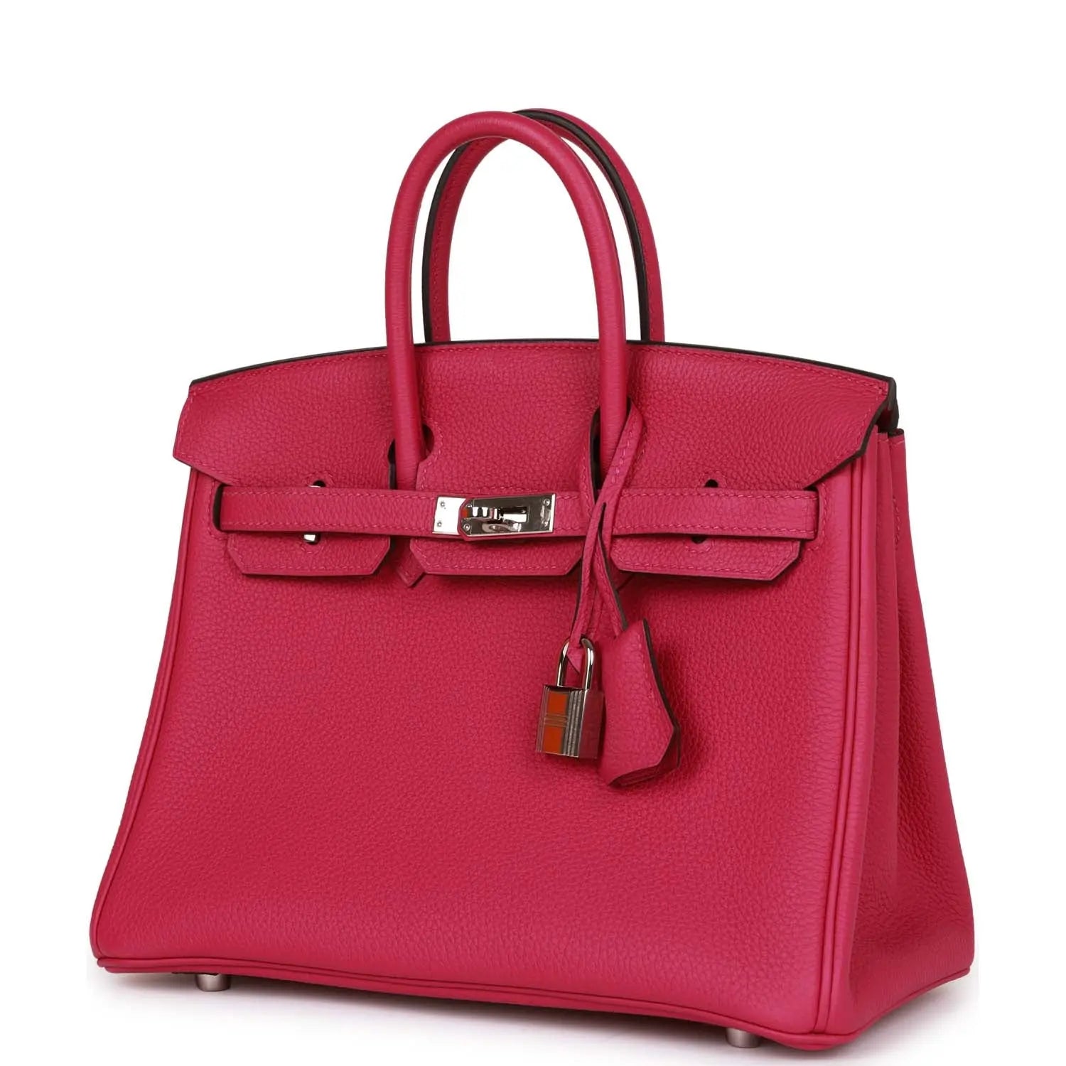 Pre-owned Hermes Birkin 25 Rose Pourpre Togo Palladium Hardware - fashionupstore1