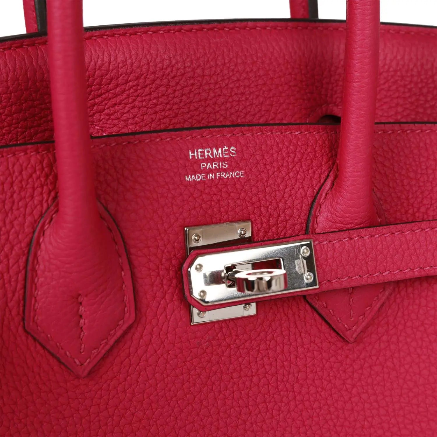 Pre-owned Hermes Birkin 25 Rose Pourpre Togo Palladium Hardware - fashionupstore1