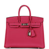 Pre-owned Hermes Birkin 25 Rose Pourpre Togo Palladium Hardware - fashionupstore1