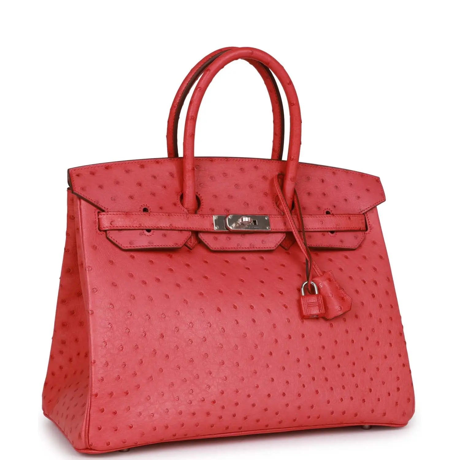 Pre-owned Hermes Birkin 35 Bougainvillea Ostrich Palladium Hardware - fashionupstore1