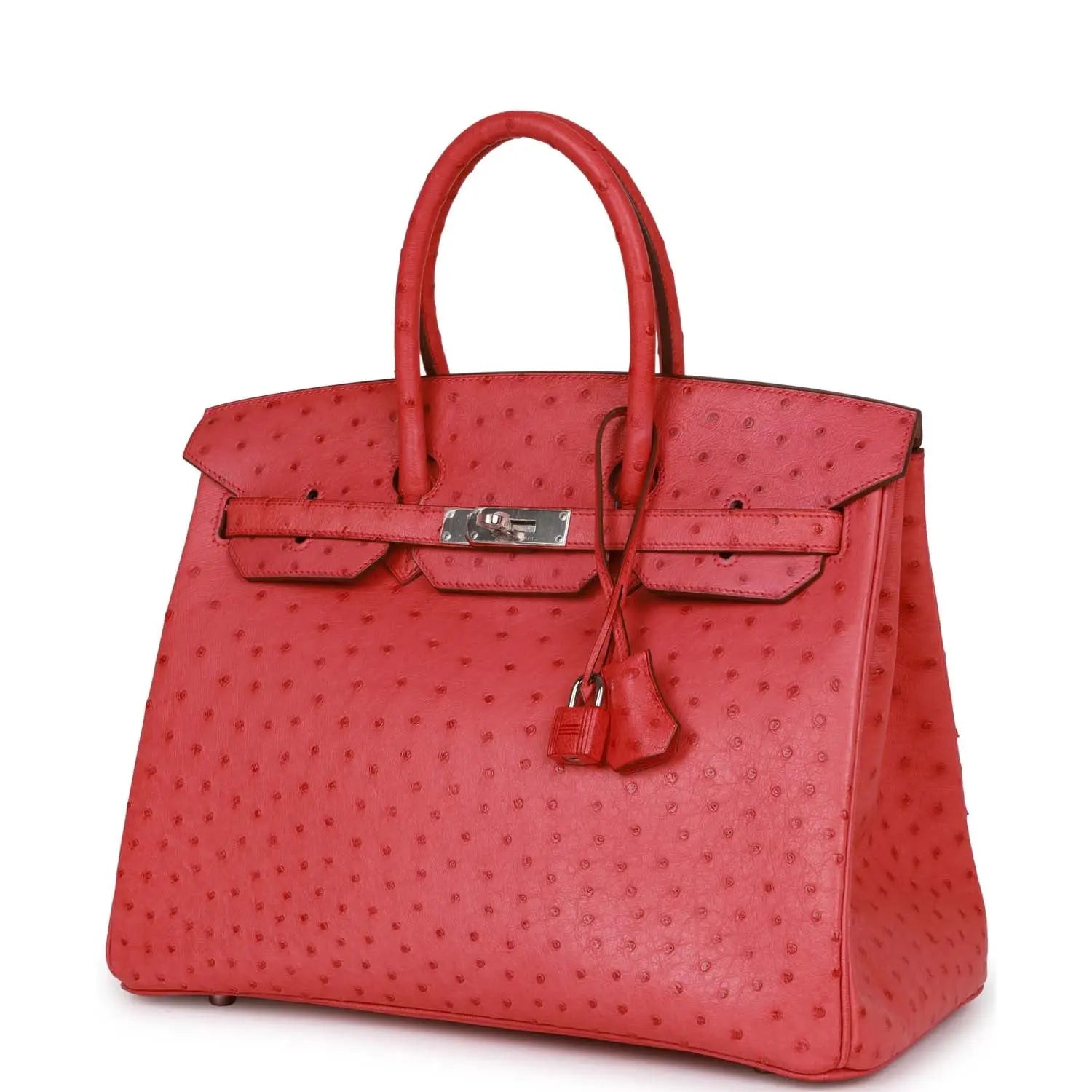 Pre-owned Hermes Birkin 35 Bougainvillea Ostrich Palladium Hardware - fashionupstore1