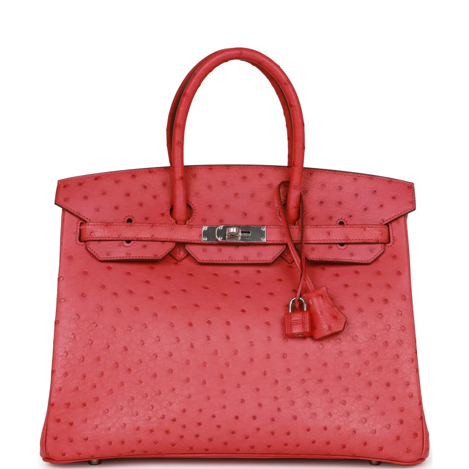 Pre-owned Hermes Birkin 35 Bougainvillea Ostrich Palladium Hardware - fashionupstore1