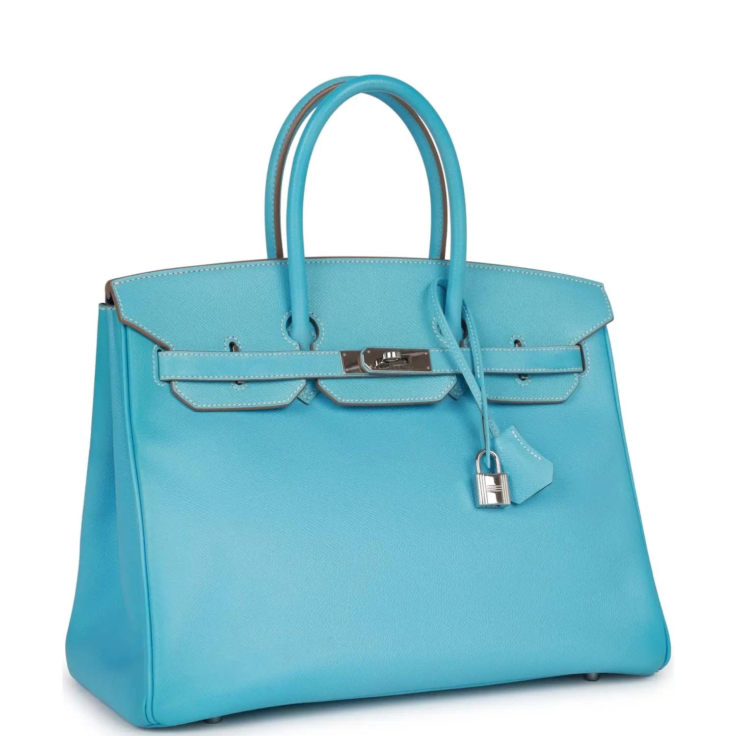 Pre-owned Hermes Birkin 35 Celeste Candy Epsom Palladium Hardware - fashionupstore1