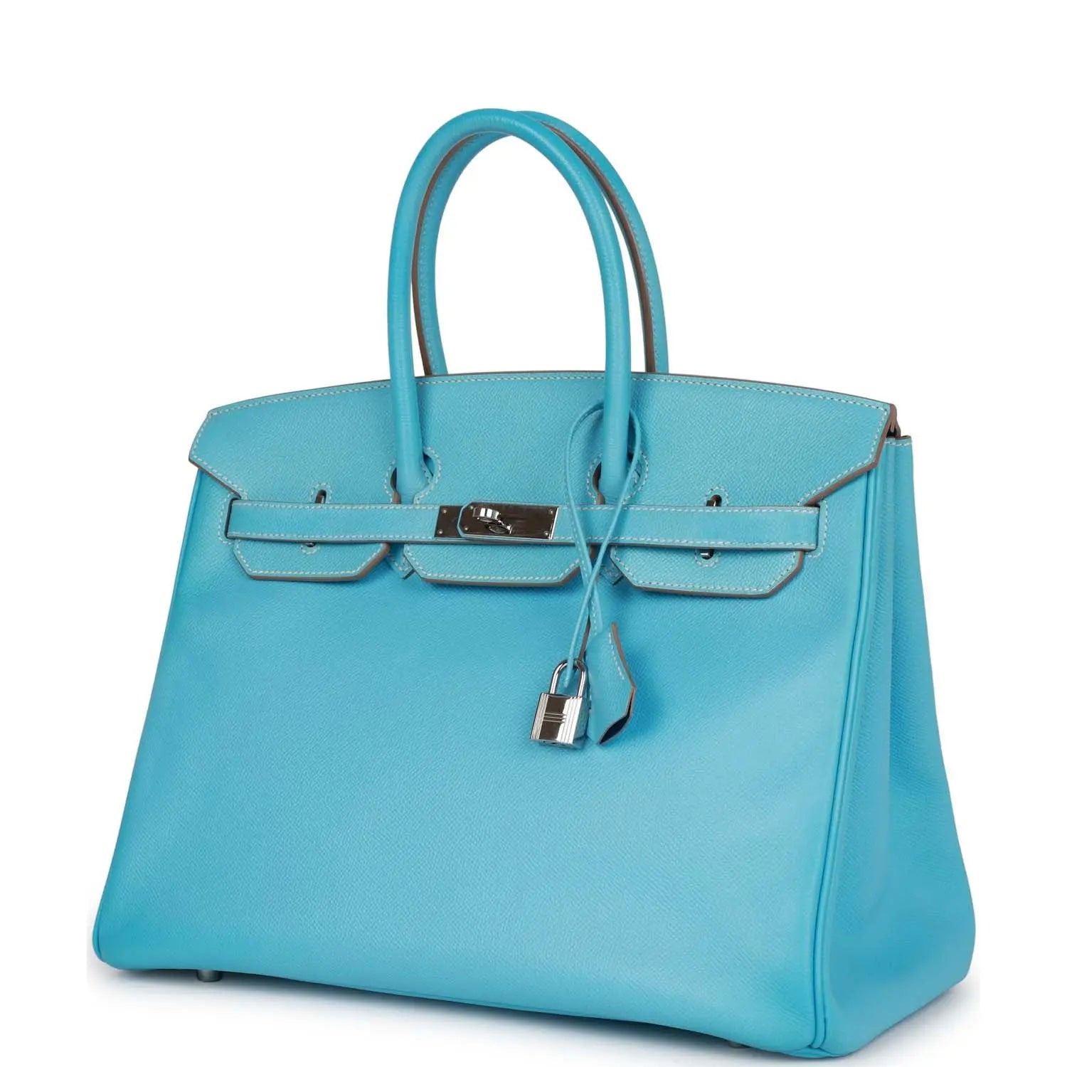 Pre-owned Hermes Birkin 35 Celeste Candy Epsom Palladium Hardware - fashionupstore1