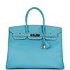 Pre-owned Hermes Birkin 35 Celeste Candy Epsom Palladium Hardware - fashionupstore1