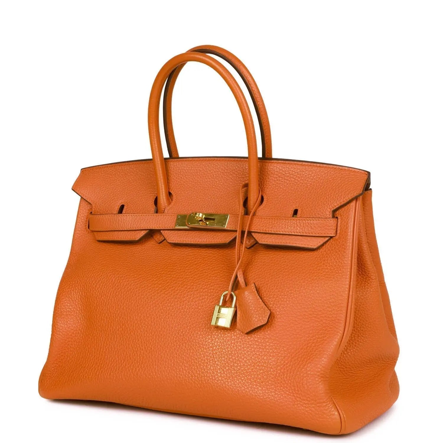 Pre-owned Hermes Birkin 35 Orange H Togo Gold Hardware - fashionupstore1