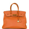 Pre-owned Hermes Birkin 35 Orange H Togo Gold Hardware - fashionupstore1