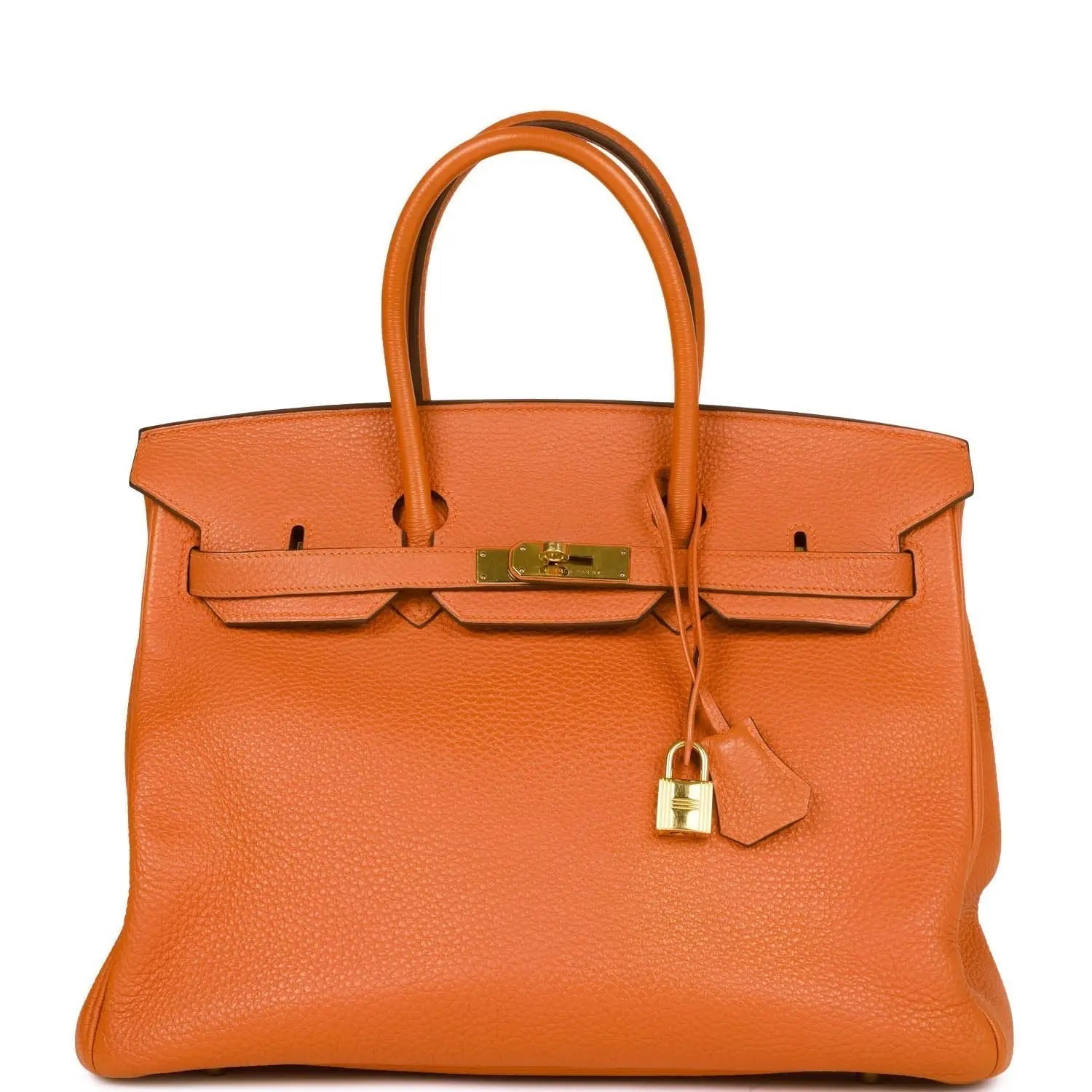 Pre-owned Hermes Birkin 35 Orange H Togo Gold Hardware - fashionupstore1