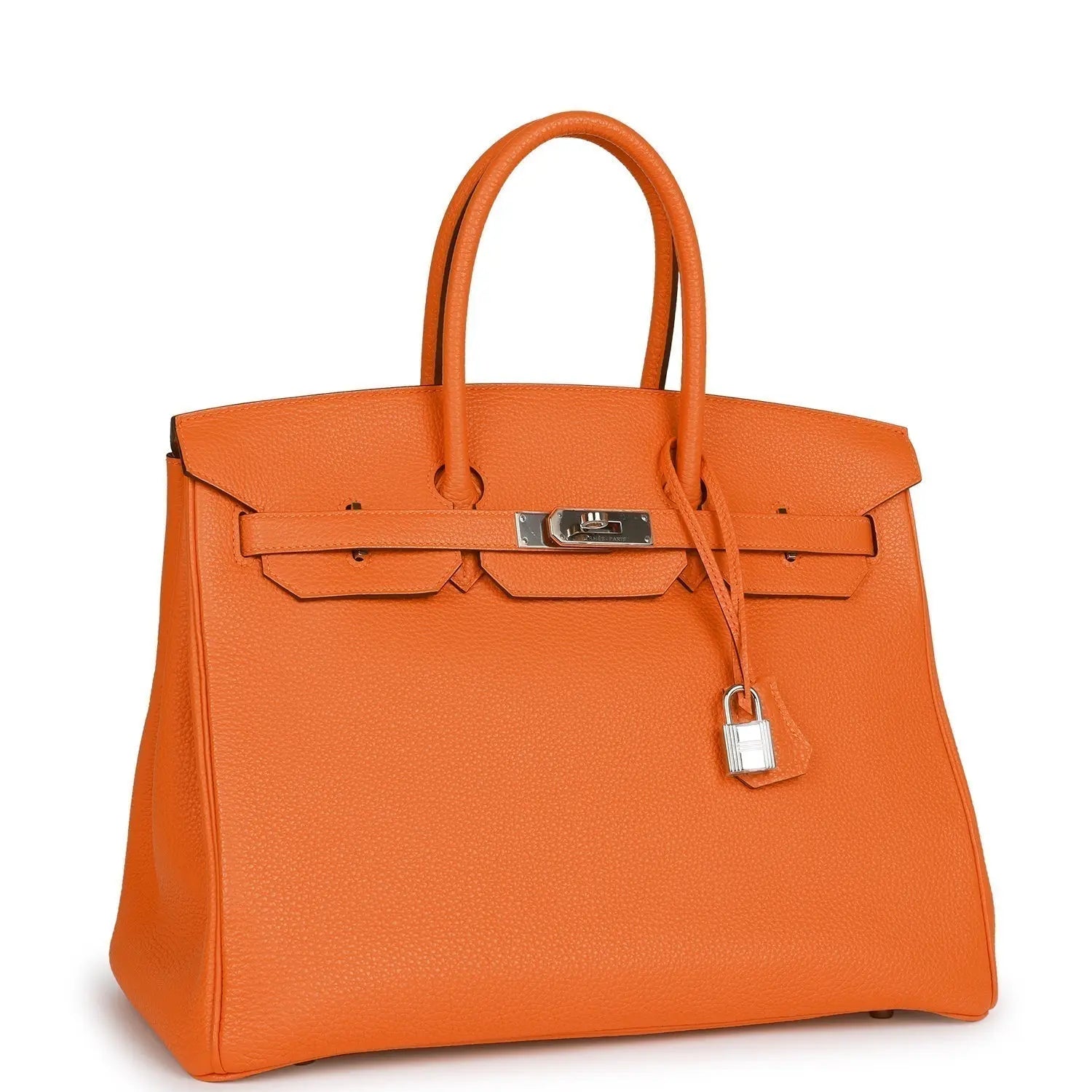 Pre-owned Hermes Birkin 35 Orange H Togo Palladium Hardware - fashionupstore1