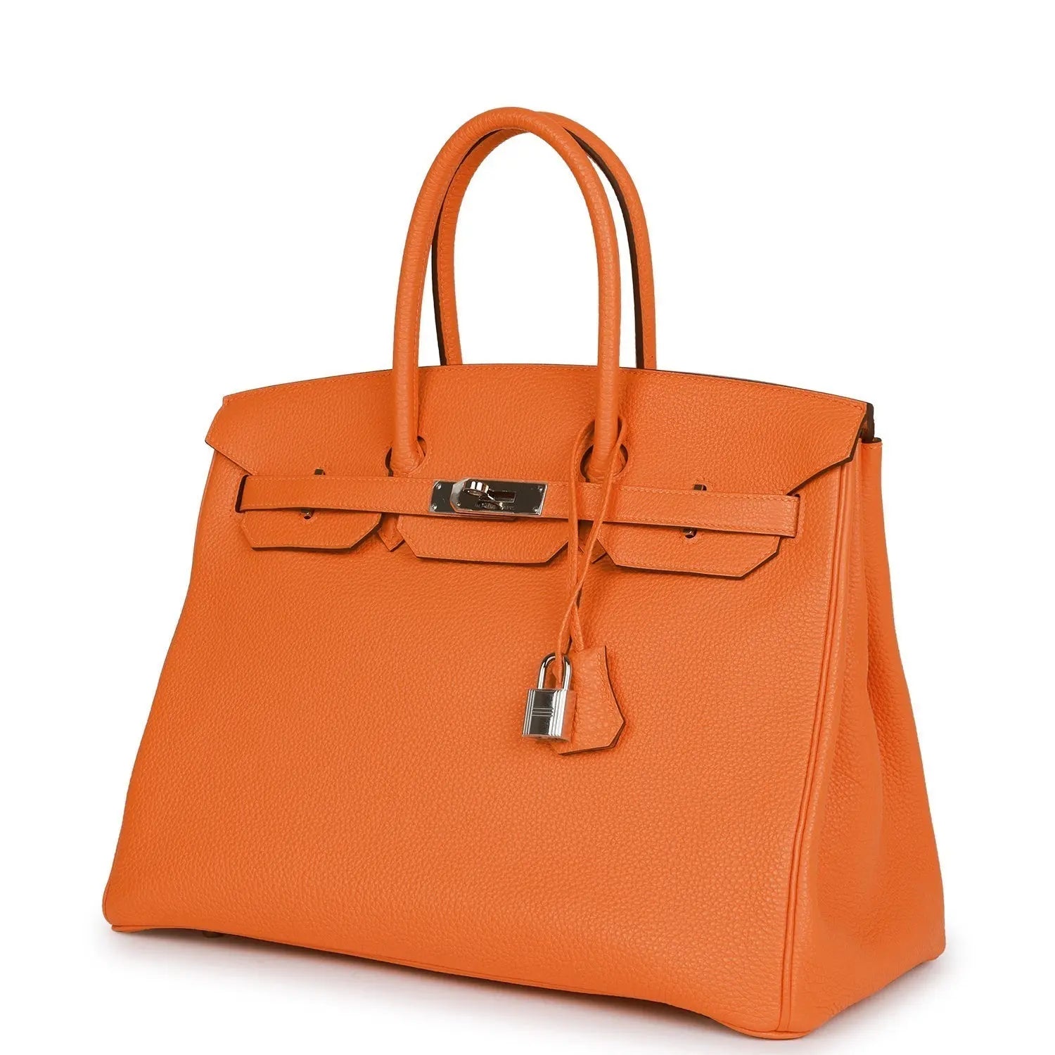 Pre-owned Hermes Birkin 35 Orange H Togo Palladium Hardware - fashionupstore1