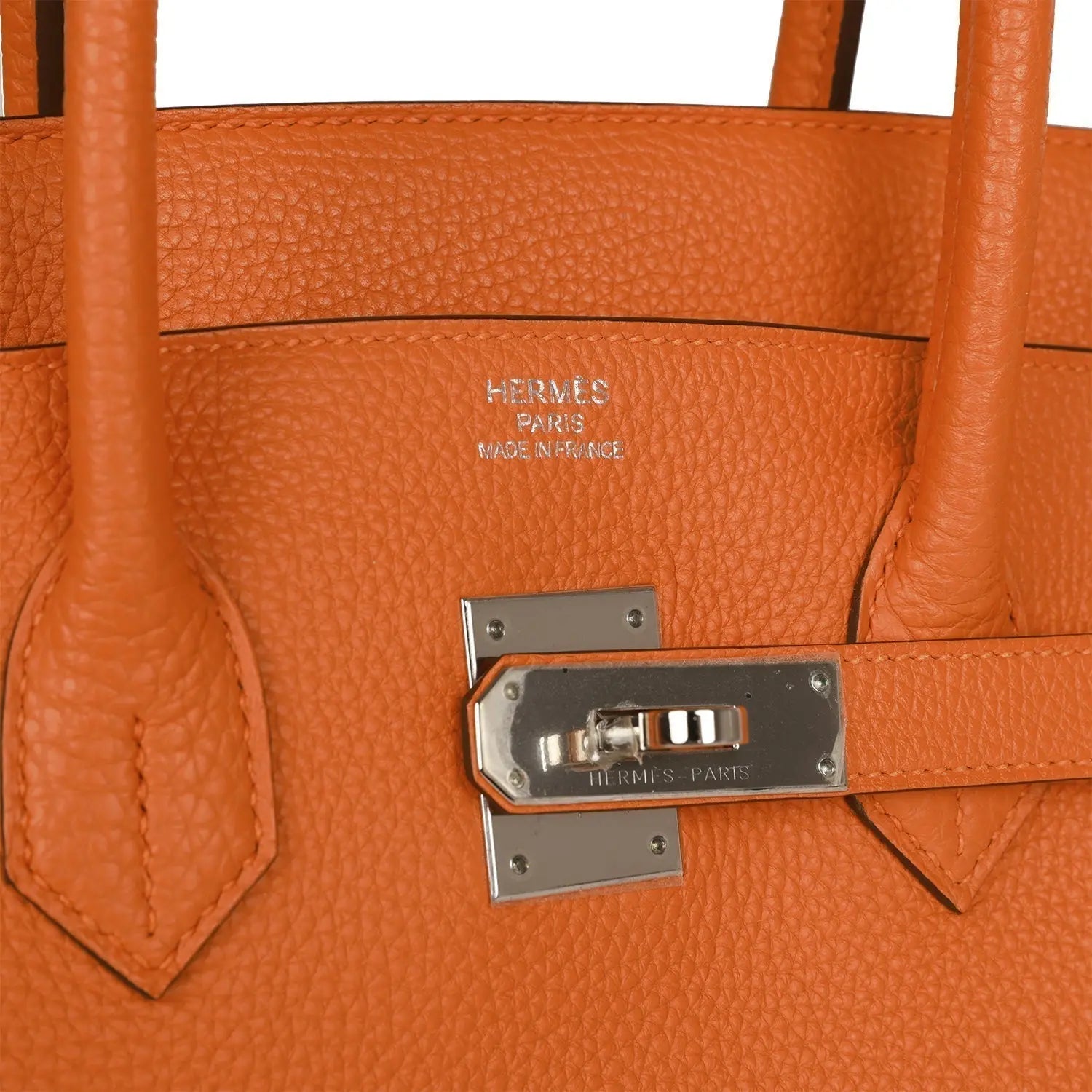 Pre-owned Hermes Birkin 35 Orange H Togo Palladium Hardware - fashionupstore1