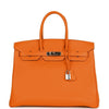 Pre-owned Hermes Birkin 35 Orange H Togo Palladium Hardware - fashionupstore1