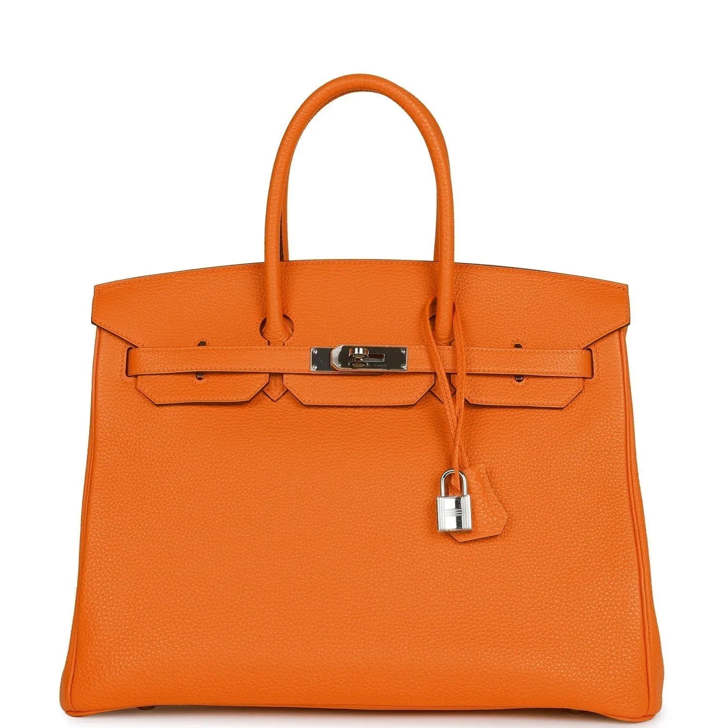 Pre-owned Hermes Birkin 35 Orange H Togo Palladium Hardware - fashionupstore1