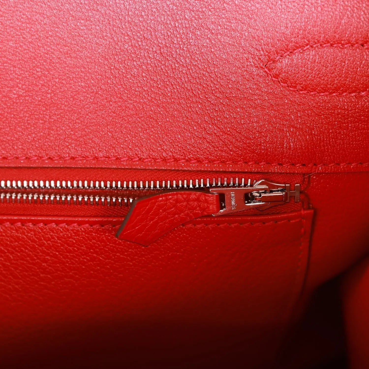 Pre-owned Hermes Birkin 35 Rouge de Coeur Togo Palladium Hardware - fashionupstore1