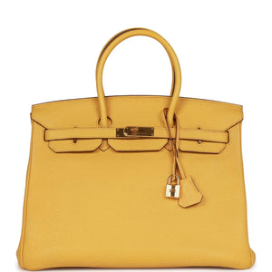 Pre-owned Hermes Birkin 35 Soleil Togo Gold Hardware - fashionupstore1