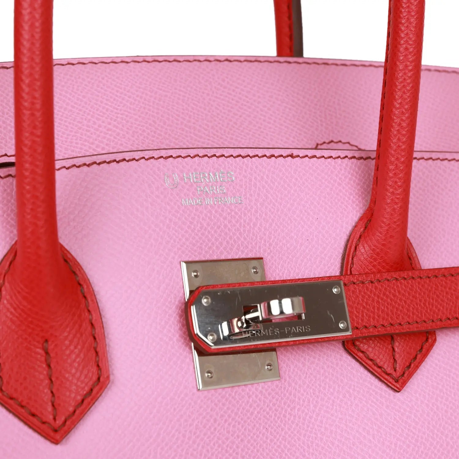 Pre-owned Hermes Special Order (HSS) Birkin 35 Bubblegum and Bougainvillea Epsom Palladium Hardware - fashionupstore1