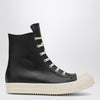 HIGH BLACK/WHITE LEATHER TRAINER - fashionupstore1