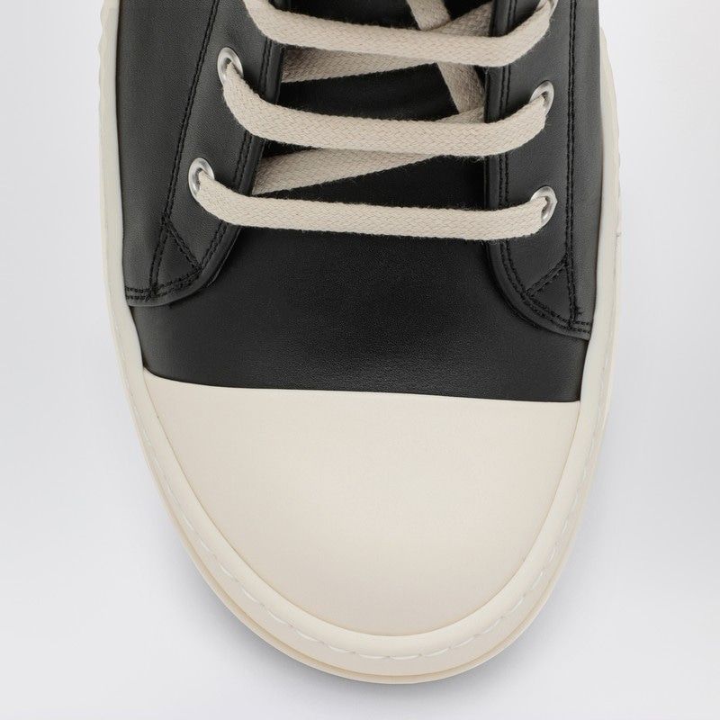 HIGH BLACK/WHITE LEATHER TRAINER - fashionupstore1