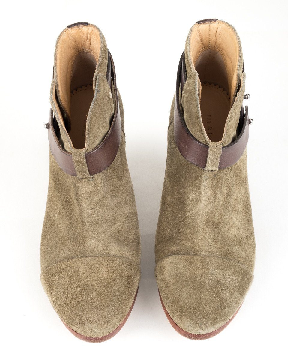 Rag & Bone Olive Suede 'Harrow' Booties 36.5 - fashionupstore1