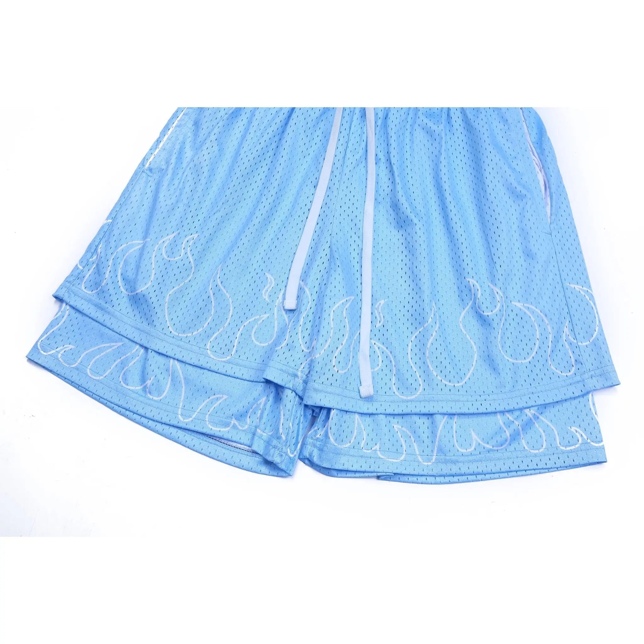 Retro Fit - Double Layer Mesh Shorts Blue - fashionupstore1