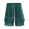 Retro Fit - Double Layer Mesh Shorts Green - fashionupstore1