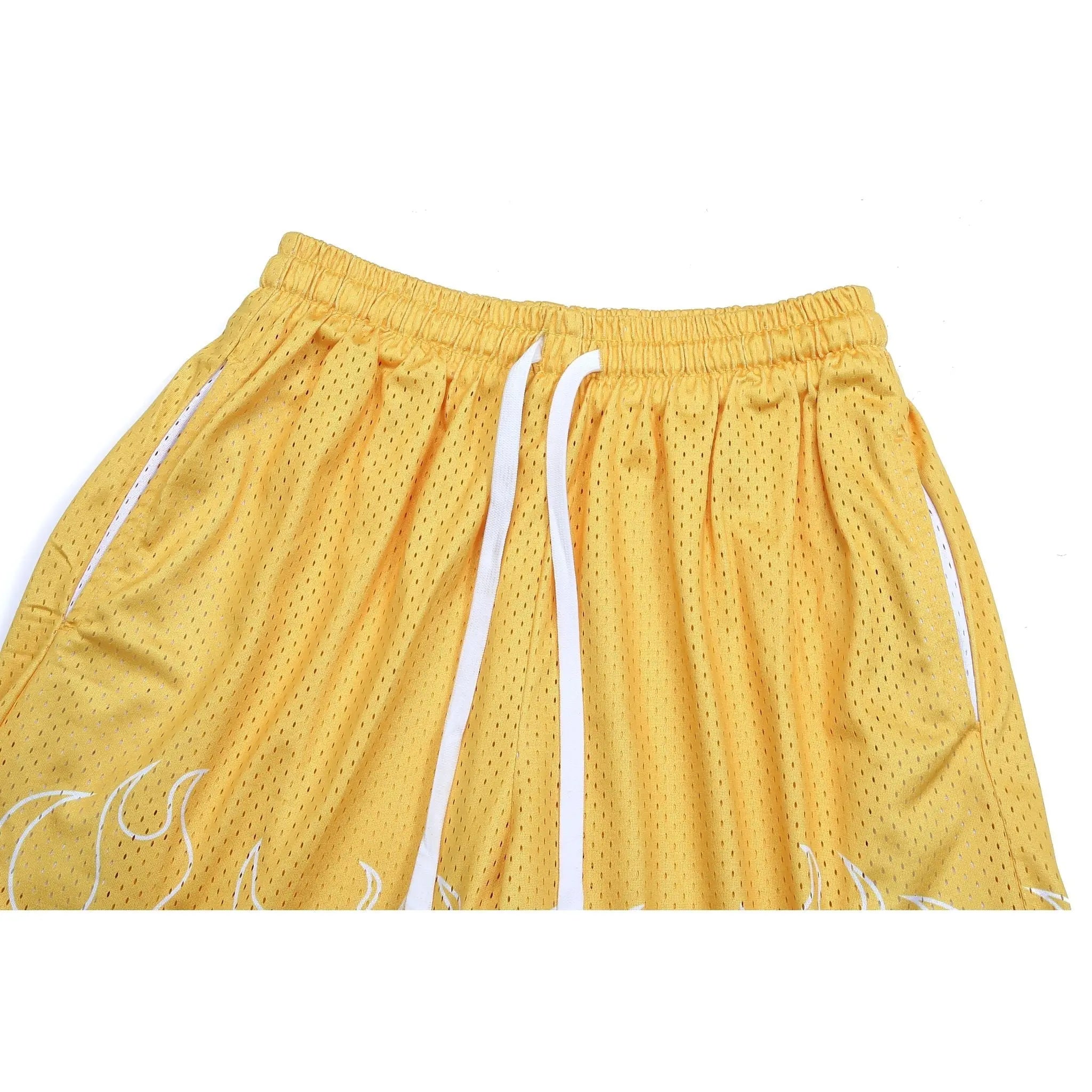 Retro Fit - Double Layer Mesh Shorts Yellow - fashionupstore1