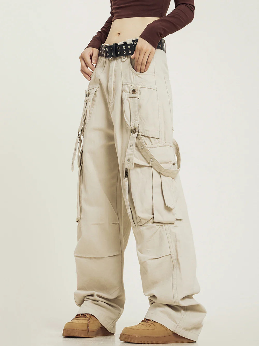 Y2k Vintage Spliced Cargo Pants - fashionupstore1