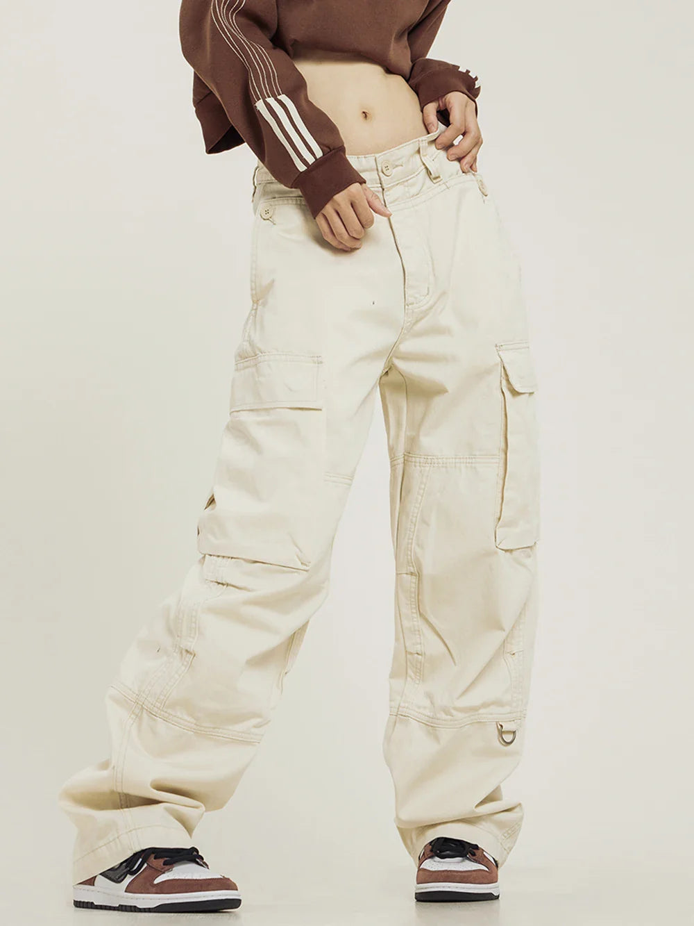 Y2k Baggy Turned-down Cargo Pants - fashionupstore1