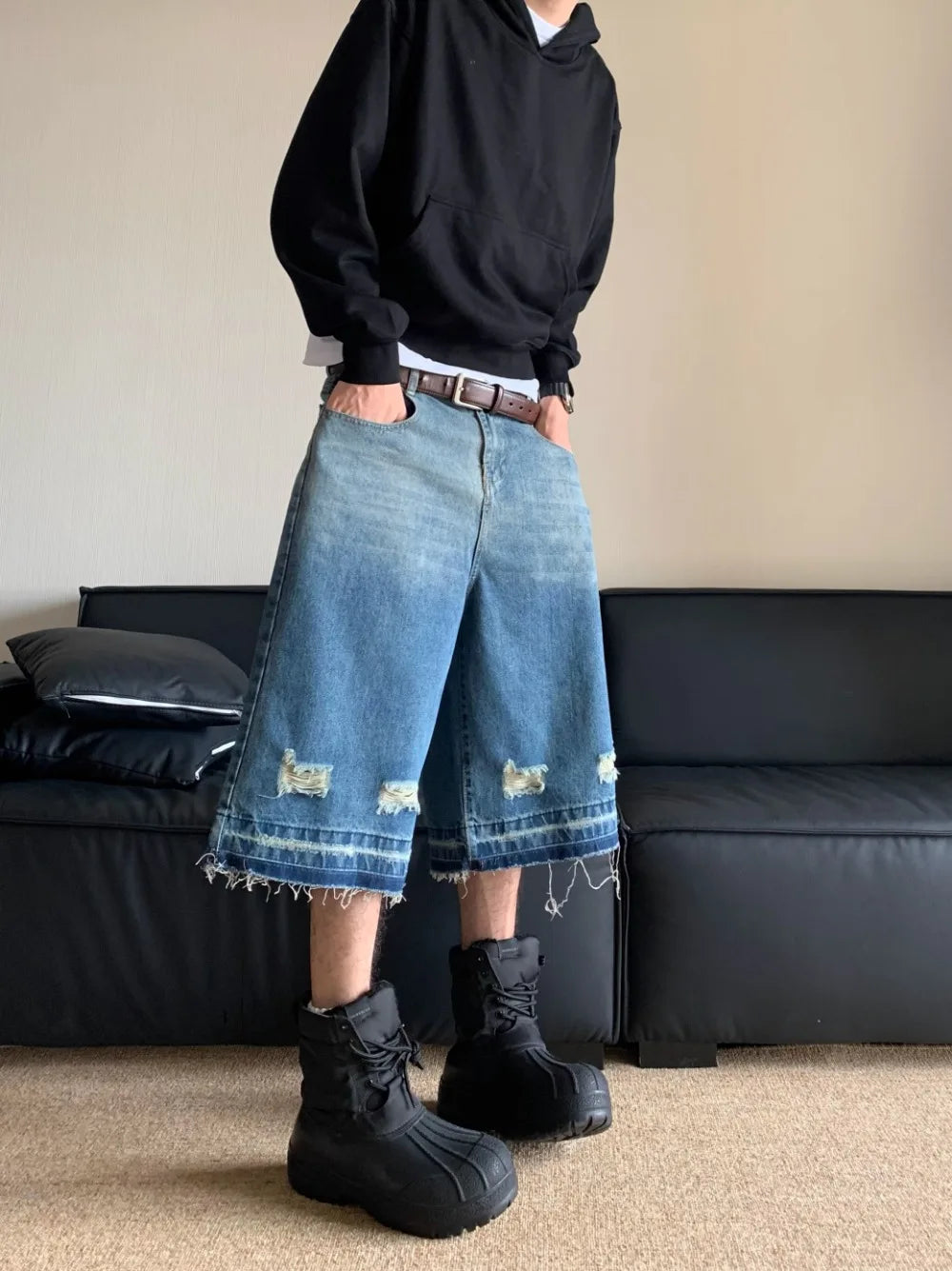 Y2k Ripped Washed Jorts - fashionupstore1