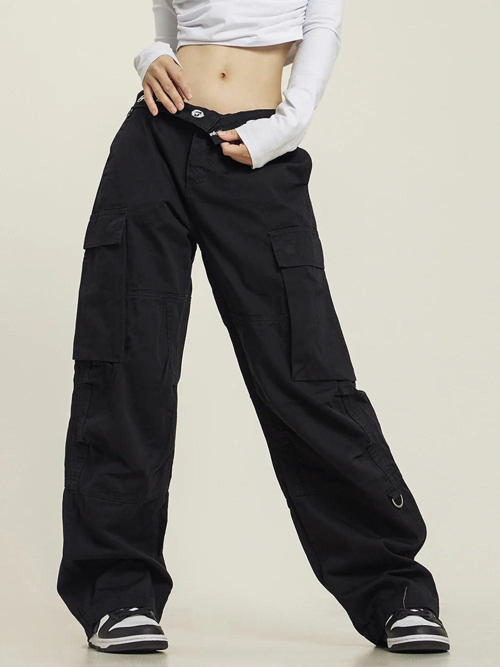 Y2k Baggy Turned-down Cargo Pants - fashionupstore1