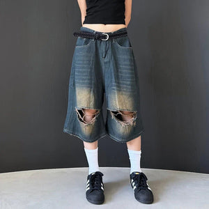 Y2K Ripped Baggy Jorts - fashionupstore1