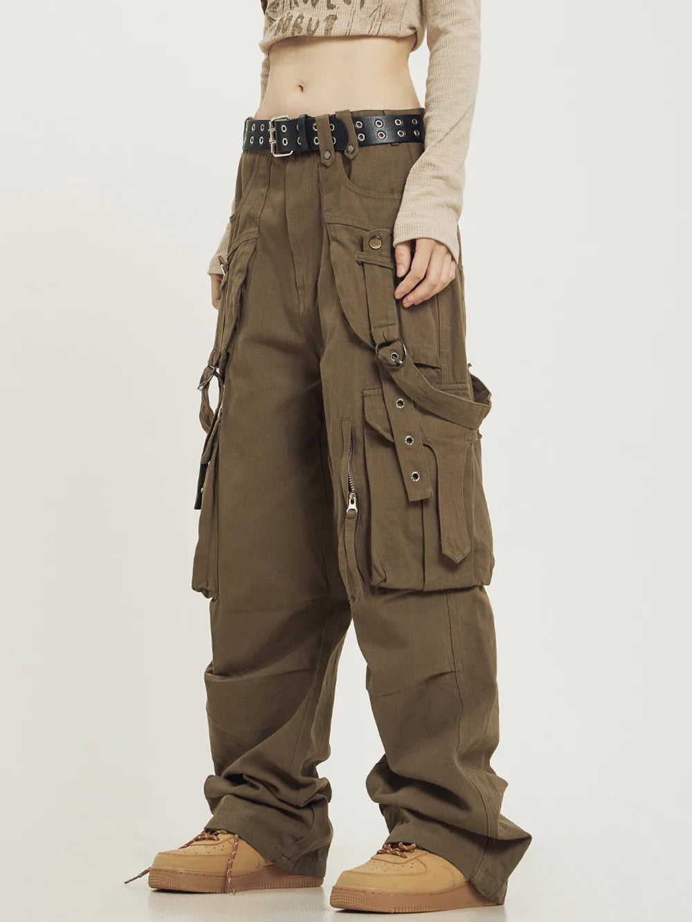 Y2k Vintage Spliced Cargo Pants - fashionupstore1