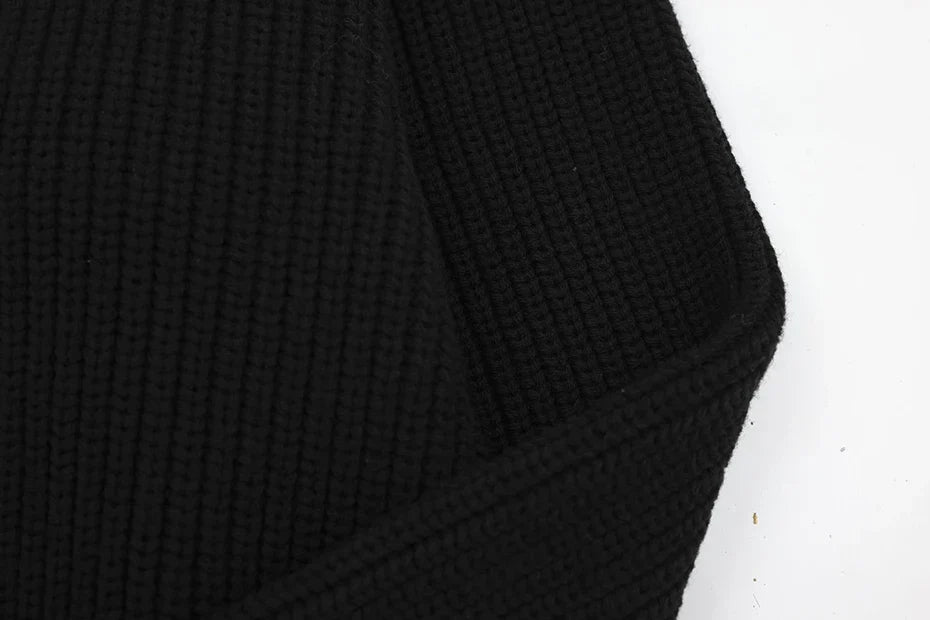 Y2k Letter Embroidery Turtleneck Sweater - fashionupstore1