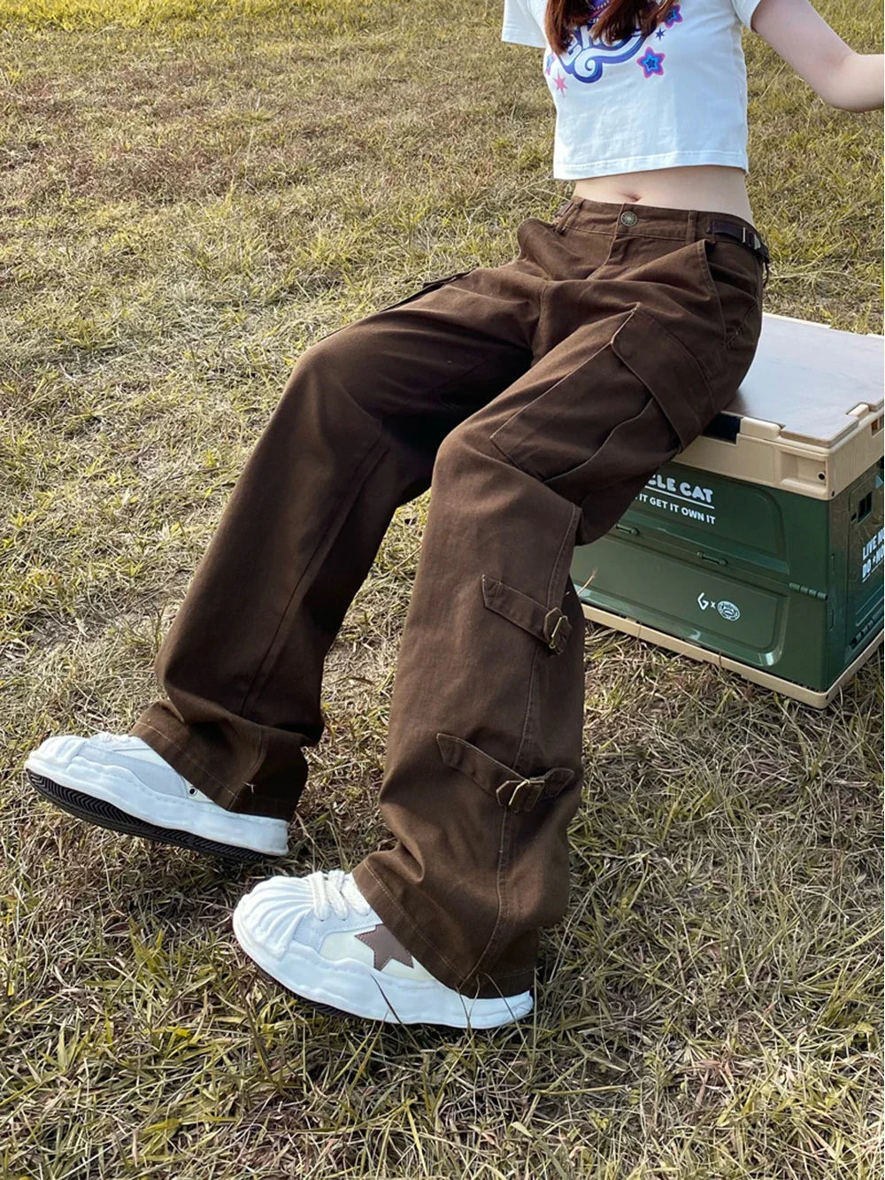 Y2k Baggy Straight Leg Cargo Pants - fashionupstore1