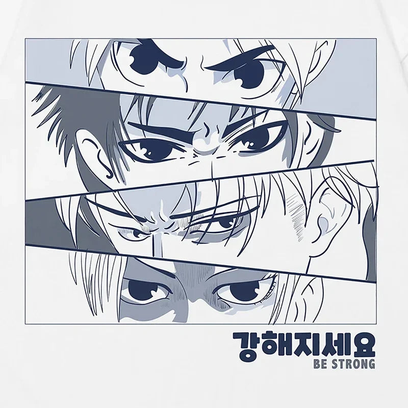 Y2k Loose Anime Eyes Graphic T-shirt - fashionupstore1