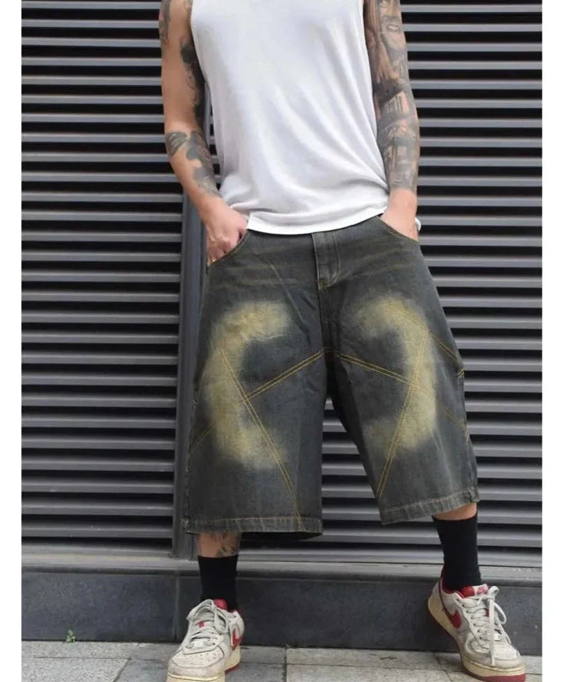 Y2k Baggy Reverse Washed Jorts - fashionupstore1