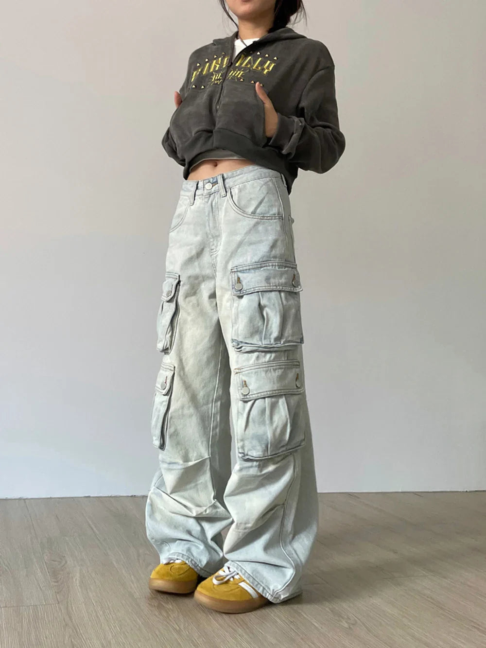 Y2k Vintage Distressed Cargo Pants - fashionupstore1