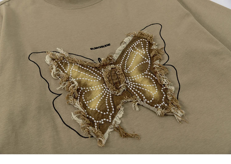 Y2K Butterfly Embroidery T-Shirt - fashionupstore1