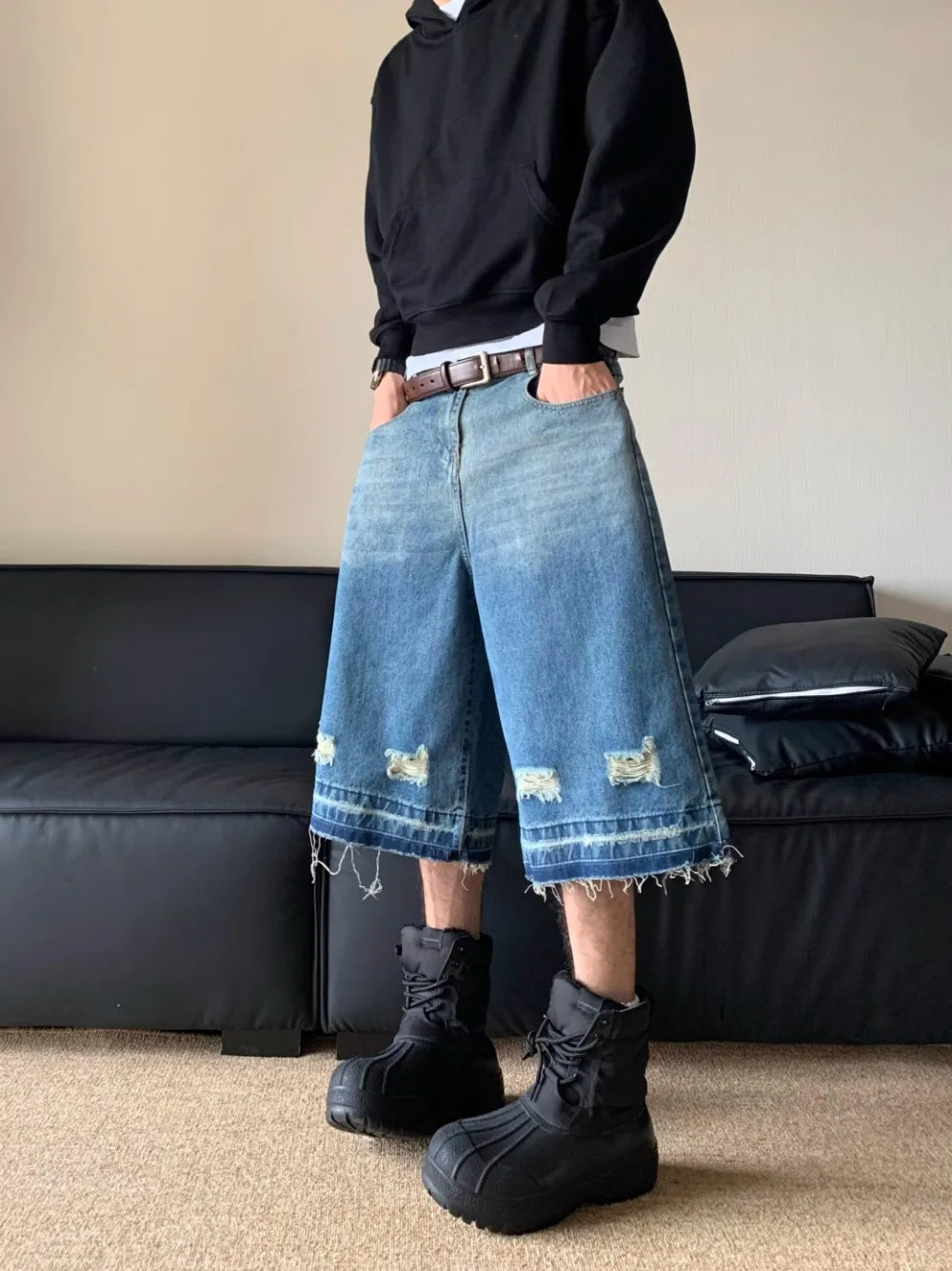 Y2k Ripped Washed Jorts - fashionupstore1