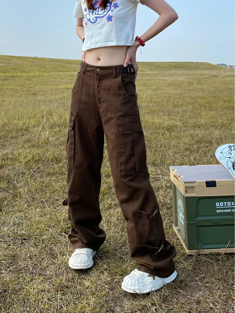 Y2k Baggy Straight Leg Cargo Pants - fashionupstore1