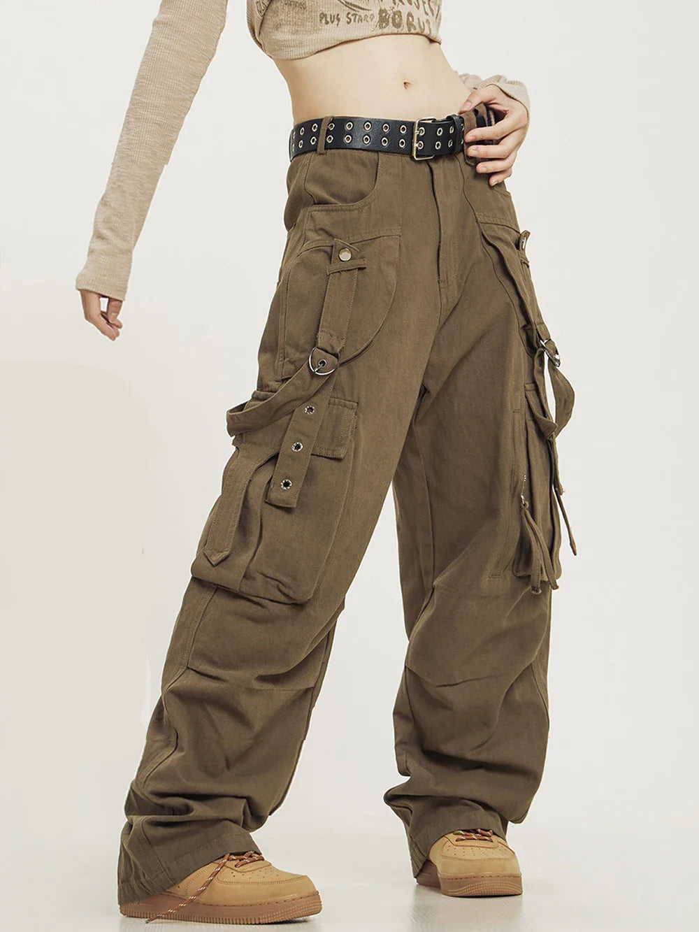 Y2k Vintage Spliced Cargo Pants - fashionupstore1