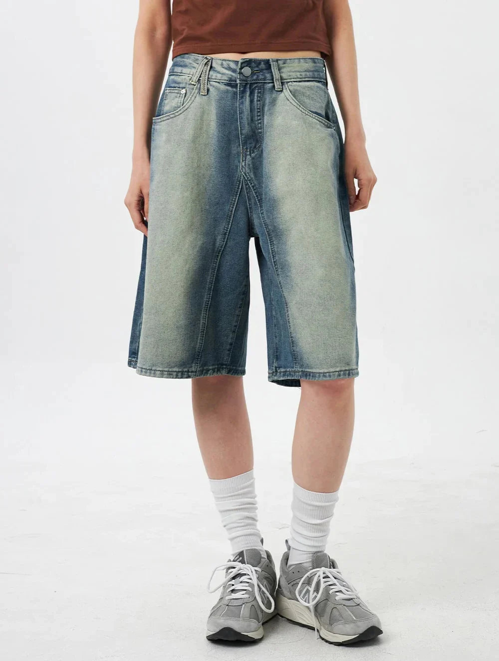 Y2k Women's Distressed Washed Jorts - fashionupstore1