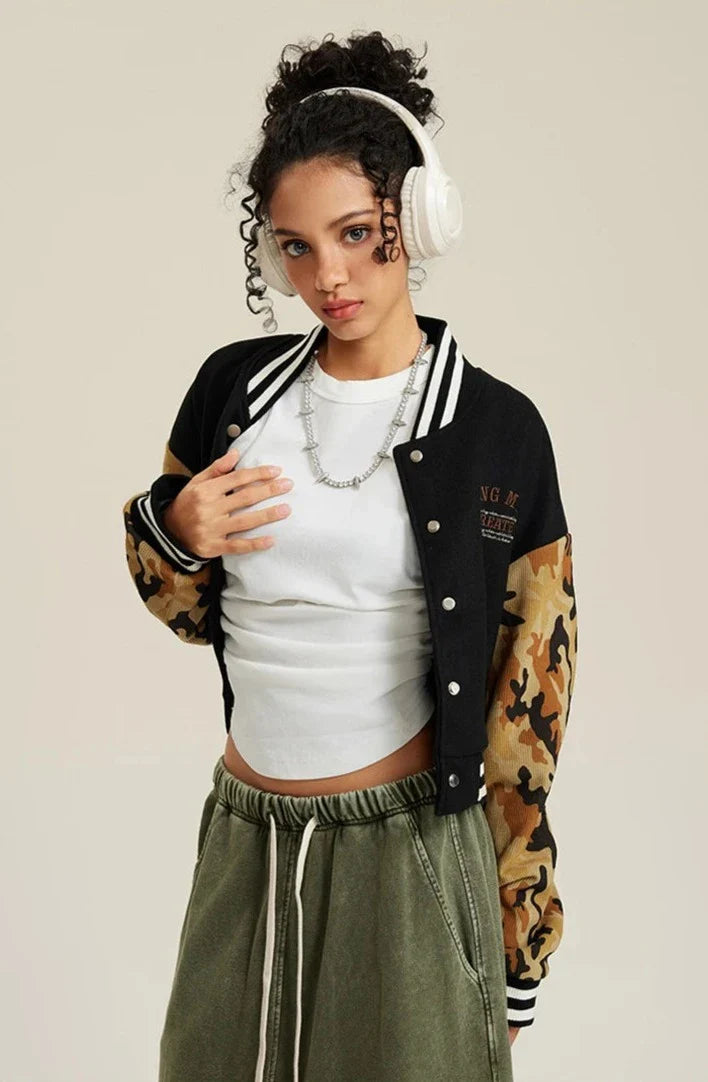 Women's Camouflage Varsity Jacket - fashionupstore1