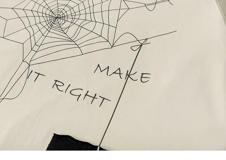 "Make It Right" Spider Web Graphic T-shirt - fashionupstore1