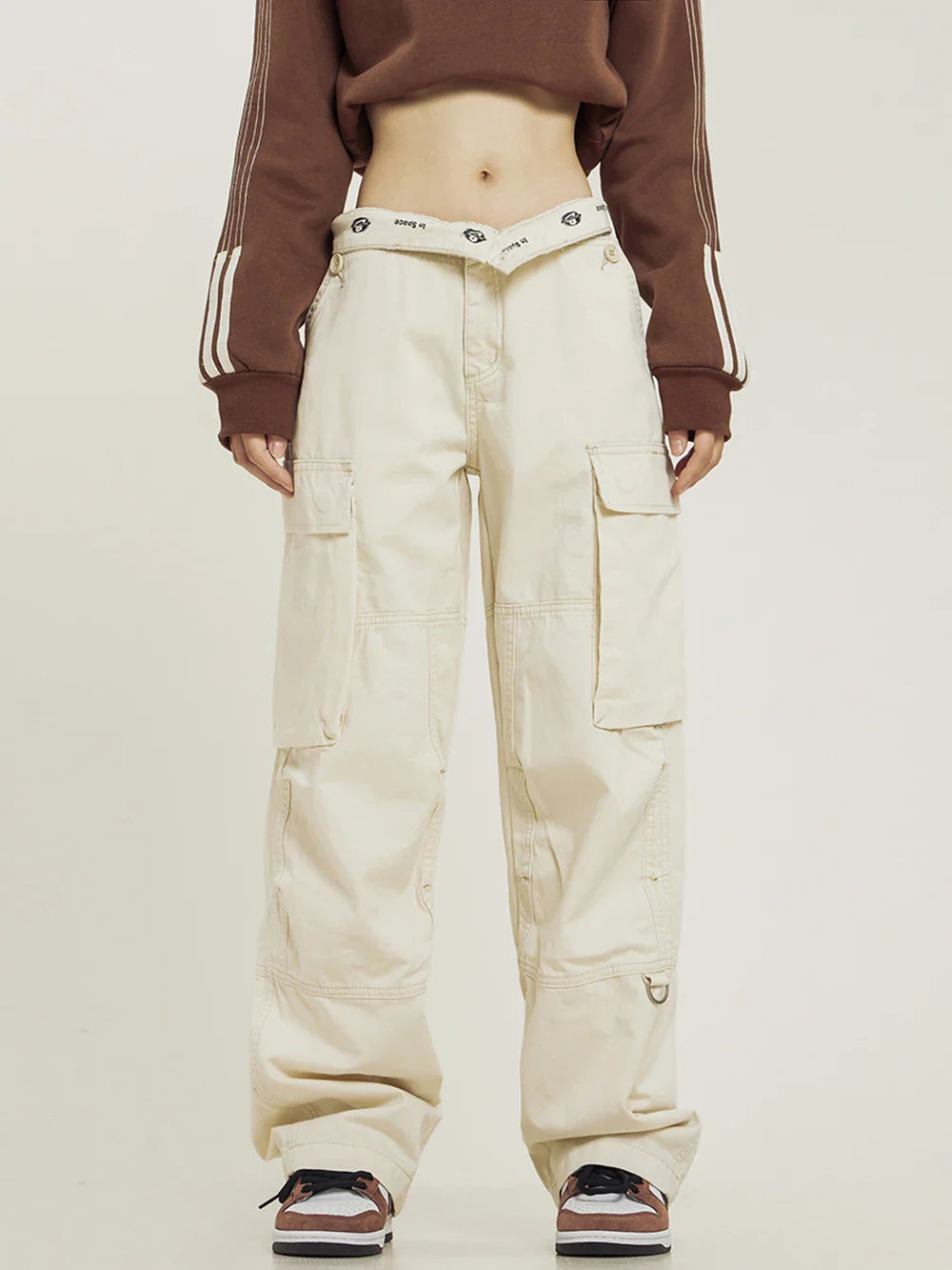 Y2k Baggy Turned-down Cargo Pants - fashionupstore1