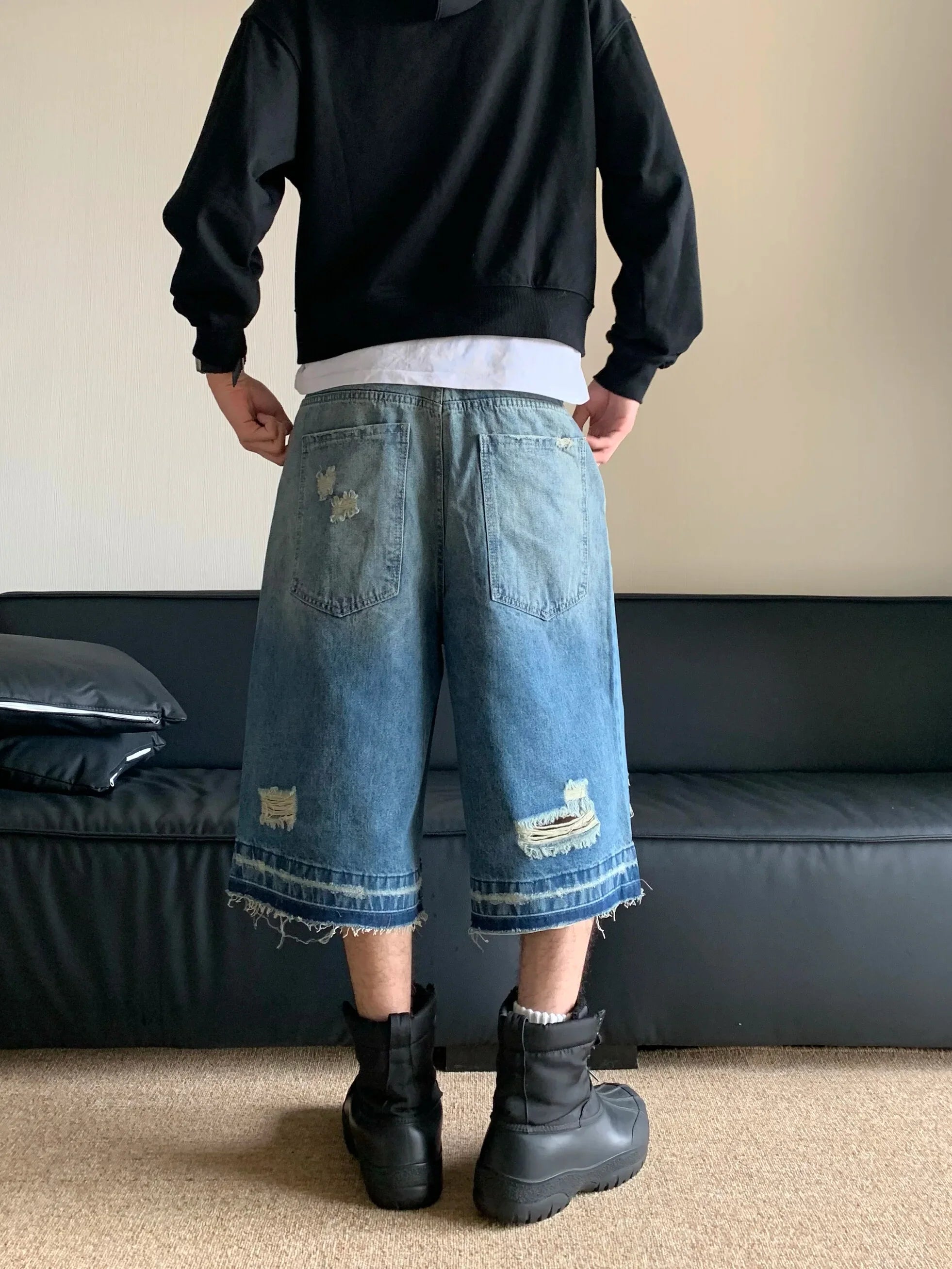 Y2k Ripped Washed Jorts - fashionupstore1